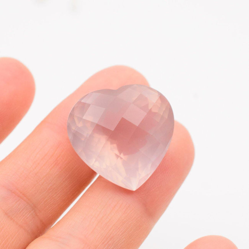 26.63 Carat Natural Rose Quartz Heart Cut Loose Gemstone - Modern Gem Jewelry