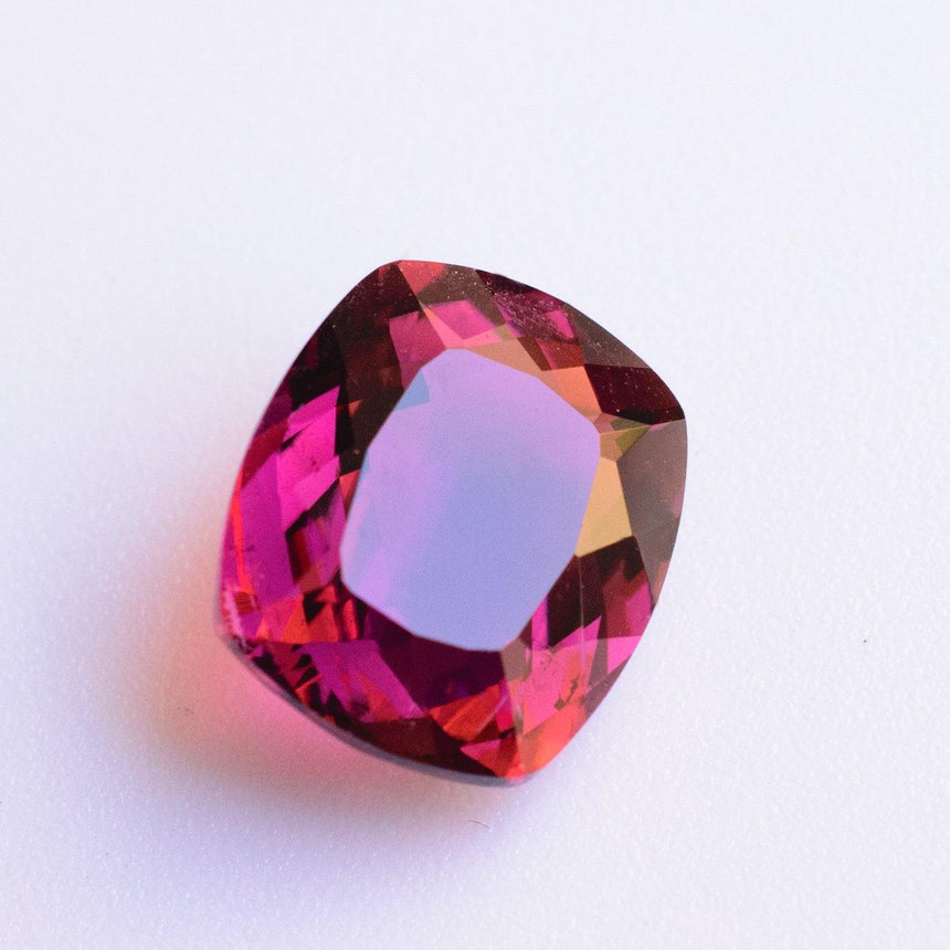 3.23 Carats Intense Purple Red Natural Rubellite Tourmaline Cushion Cut - Modern Gem Jewelry