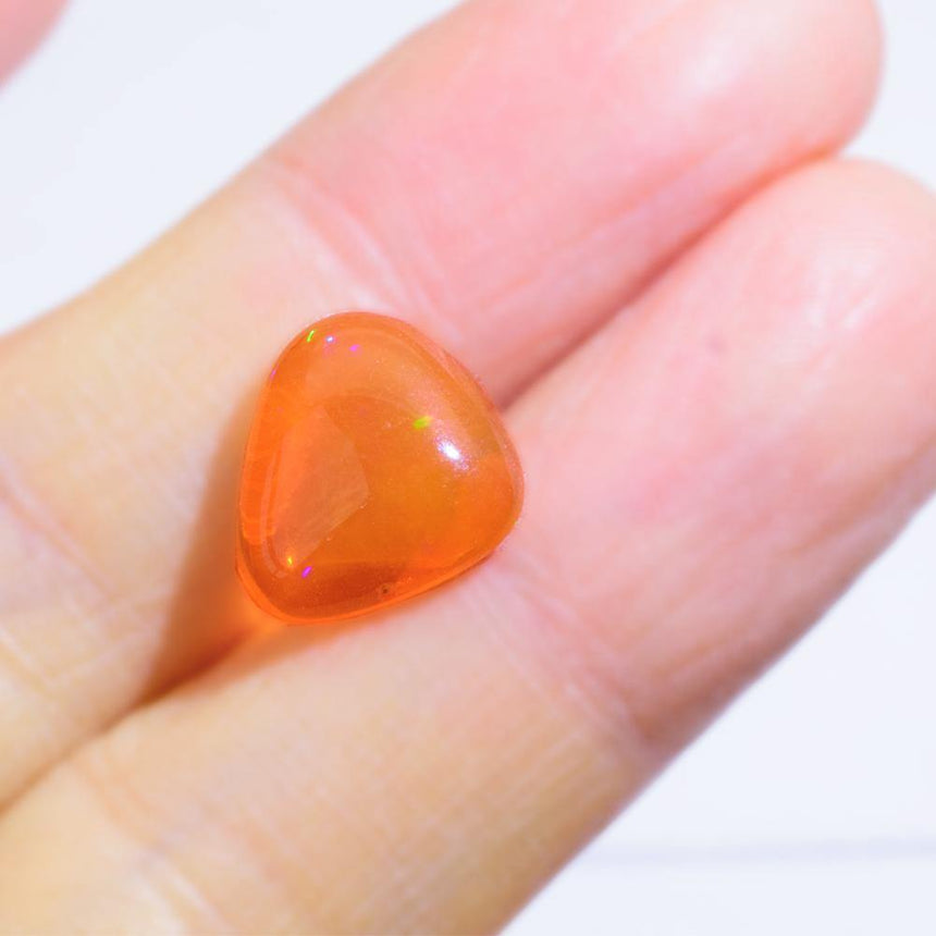 2.6 Carats Natural Fire Opal Gemstone Triangular 11.82mm x 11 x 4.9mm - Modern Gem Jewelry