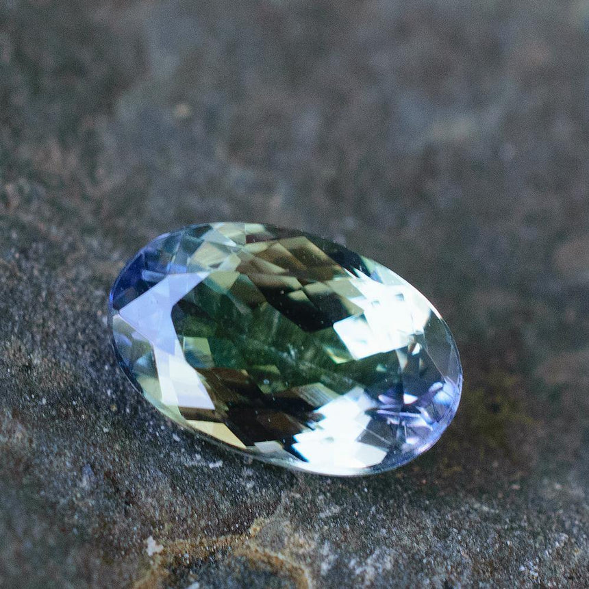 1.53 Carats Oval Cut Greenish Blue Genuine Natural Tanzanite Gemstone - Modern Gem Jewelry