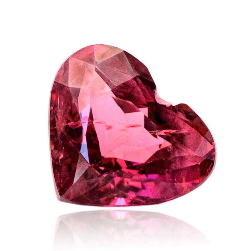 3.38 Carats Natural Rubellite Tourmaline Gemstone Heart Cut | 8.8x 10.2mm - Modern Gem Jewelry