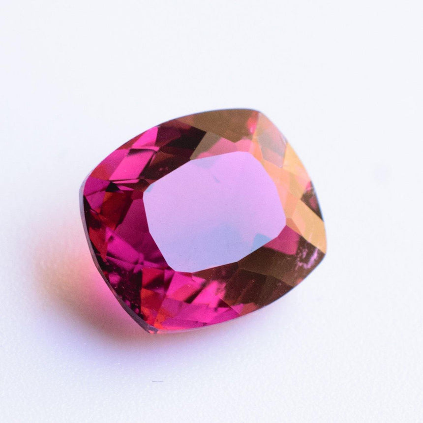 3.23 Carats Intense Purple Red Natural Rubellite Tourmaline Cushion Cut - Modern Gem Jewelry