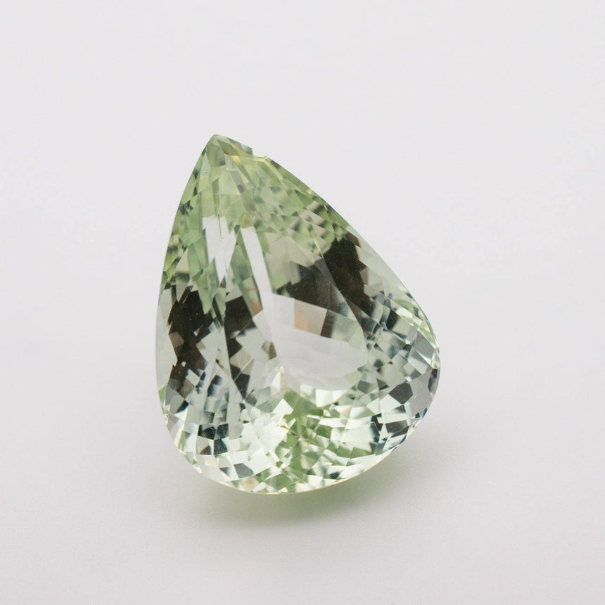 42 Carats Light Green Natural Kunzite Pear Cut Loose Gemstone - Modern Gem Jewelry