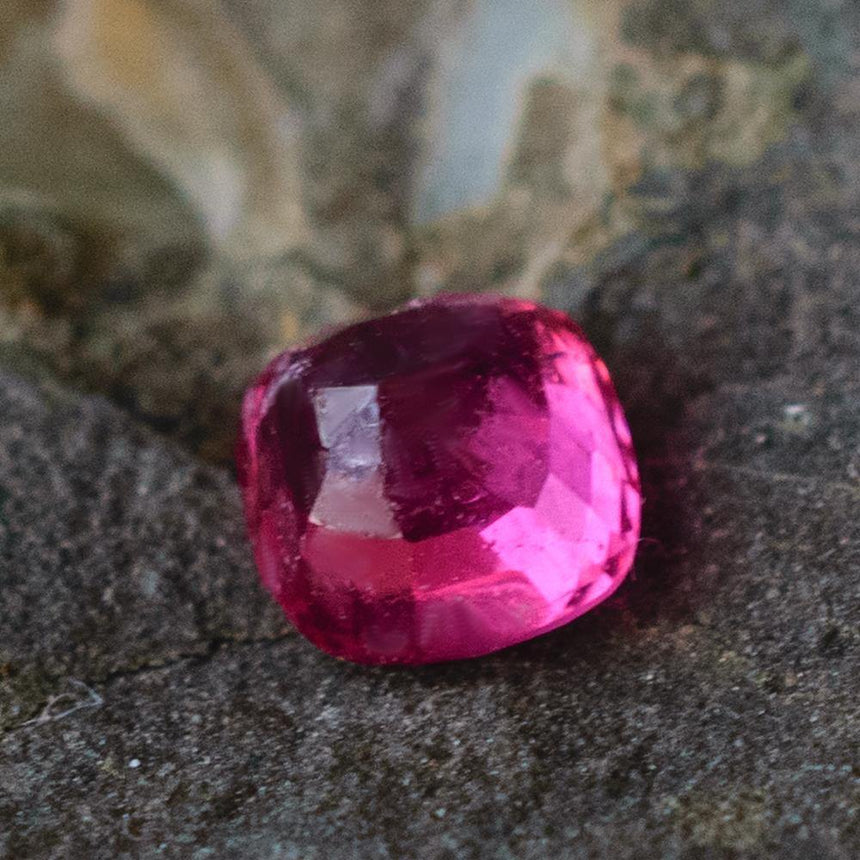 0.33 Carats Cushion Cut Red Natural Spinel Gemstone | 4.6mm x 4.9mm - Modern Gem Jewelry