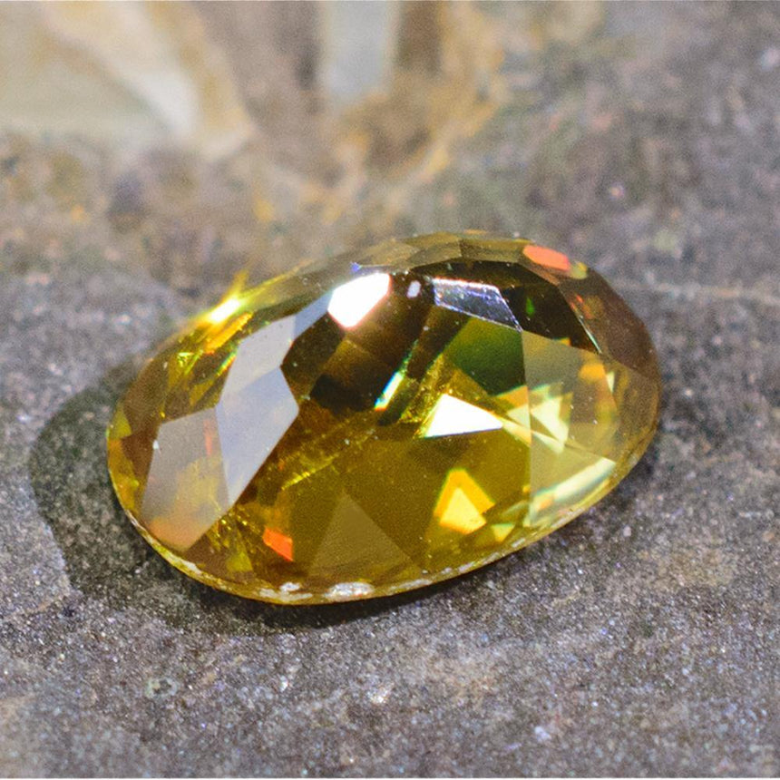0.99 Carats Yellow Natural Sphene Gemstone 7mm x 5mm x 3.8mm - Modern Gem Jewelry
