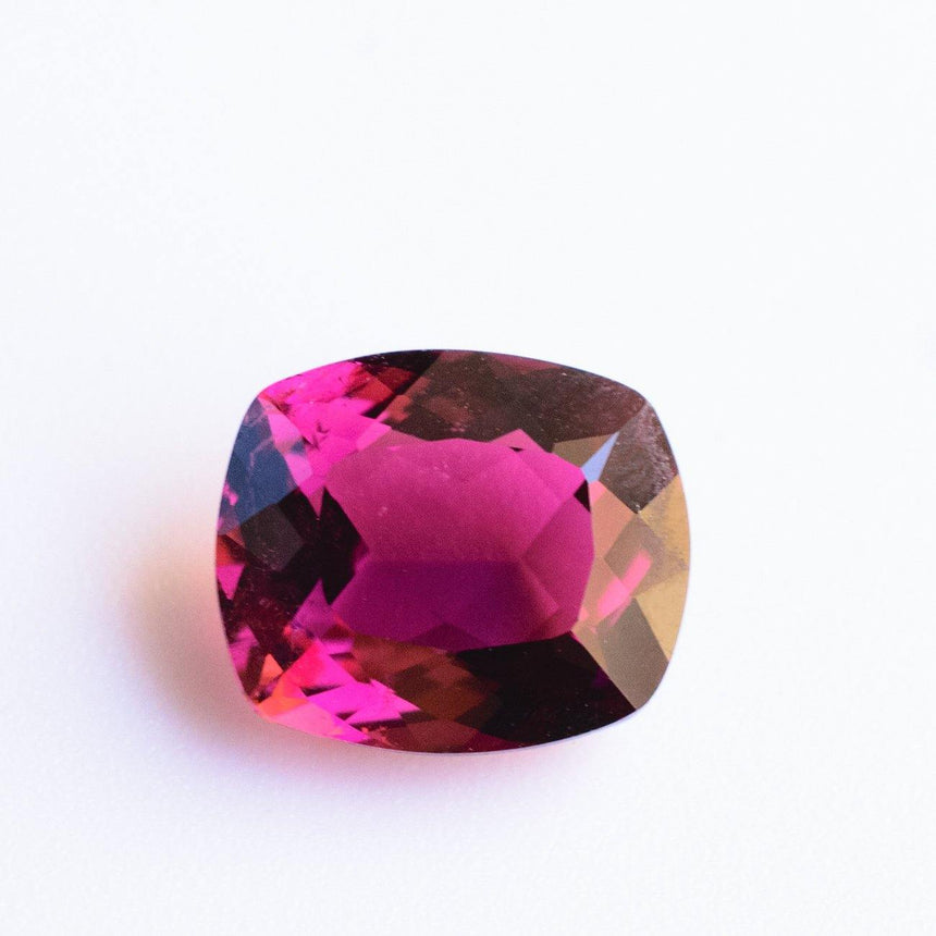 3.23 Carats Intense Purple Red Natural Rubellite Tourmaline Cushion Cut - Modern Gem Jewelry