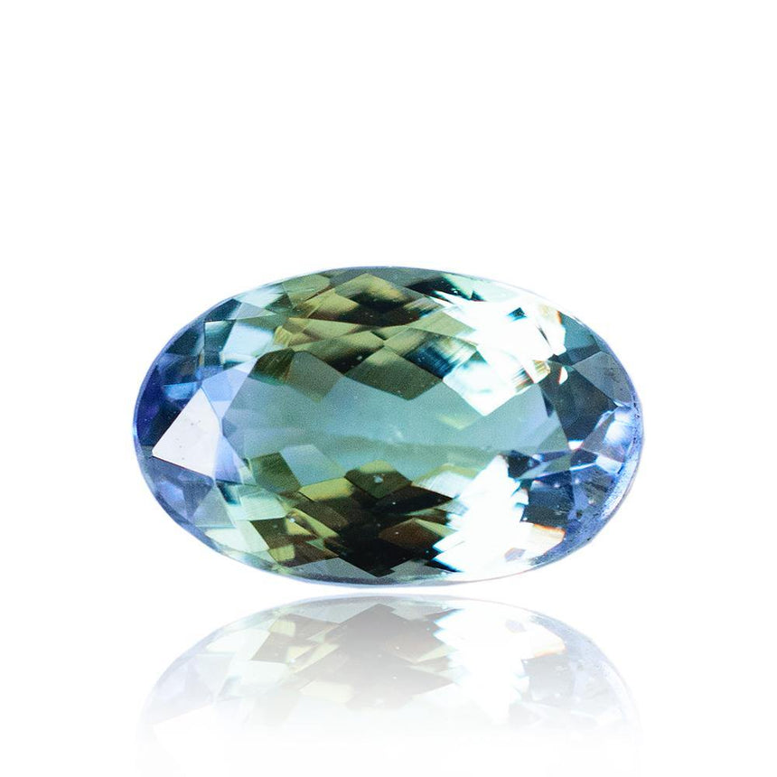 1.53 Carats Oval Cut Greenish Blue Genuine Natural Tanzanite Gemstone - Modern Gem Jewelry