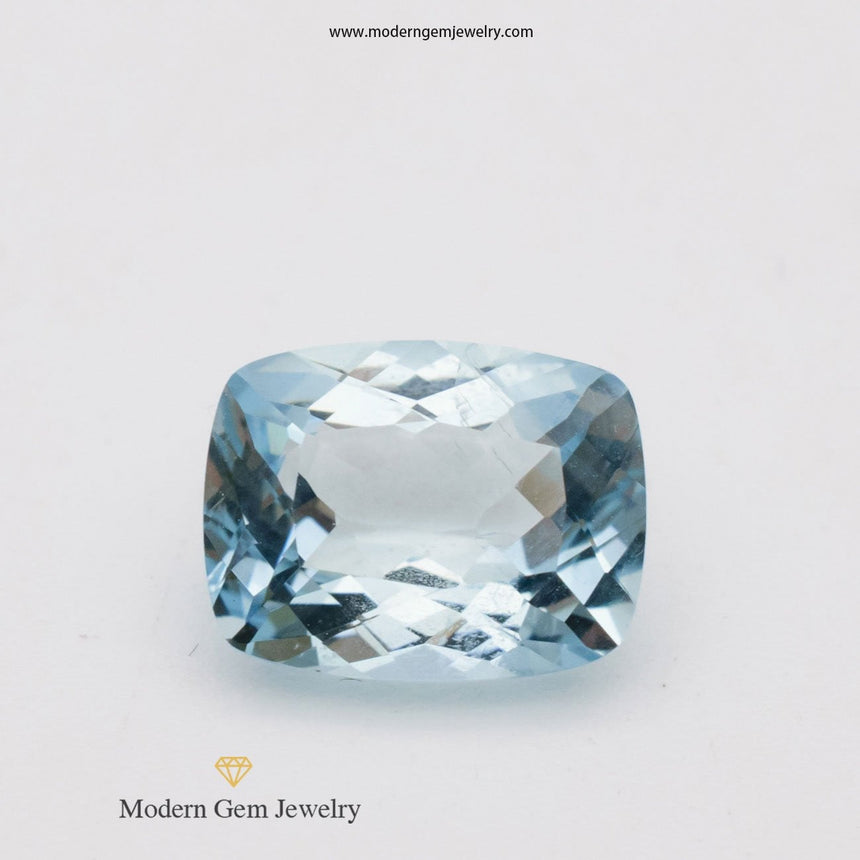 2.28 Carats Blue Brazil Natural Aquamarine Cushion Cut Loose Gemstone - Modern Gem Jewelry