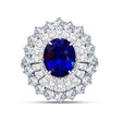 Unheated Natural Royal Blue Sapphire Cocktail Ring