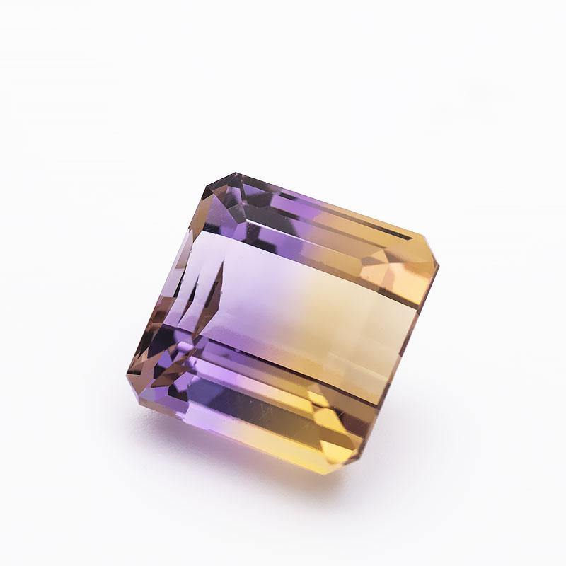 7.8 Carats Bi-Color Natural Ametrine Emerald Cut Loose Gemstone - Modern Gem Jewelry