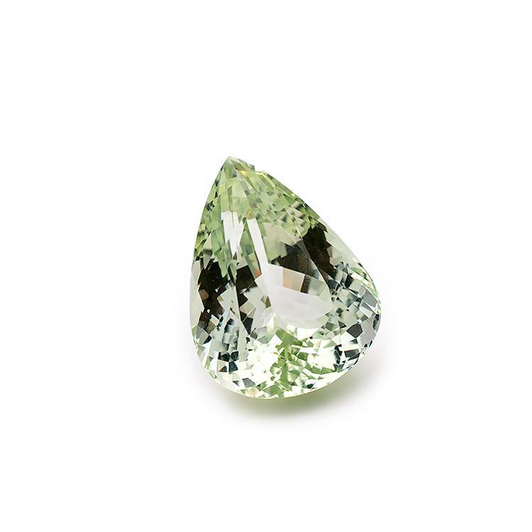 42 Carats Light Green Natural Kunzite Pear Cut Loose Gemstone - Modern Gem Jewelry