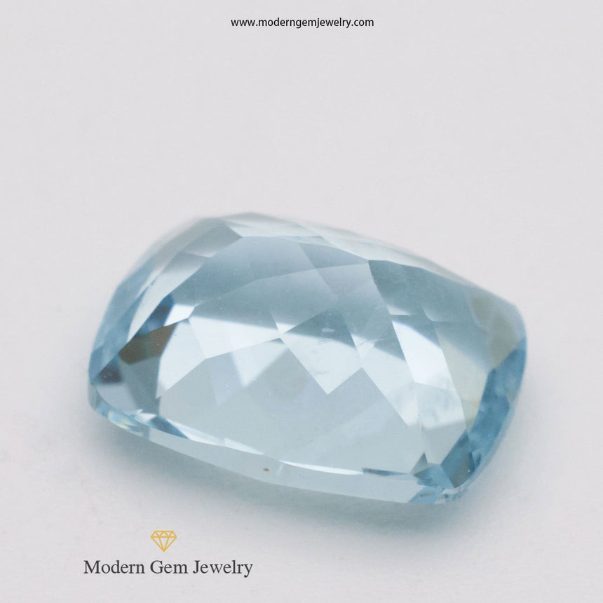 2.28 Carats Blue Brazil Natural Aquamarine Cushion Cut Loose Gemstone - Modern Gem Jewelry