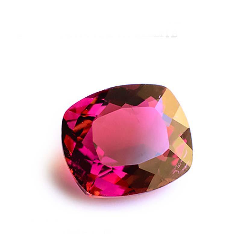 3.23 Carats Intense Purple Red Natural Rubellite Tourmaline Cushion Cut - Modern Gem Jewelry