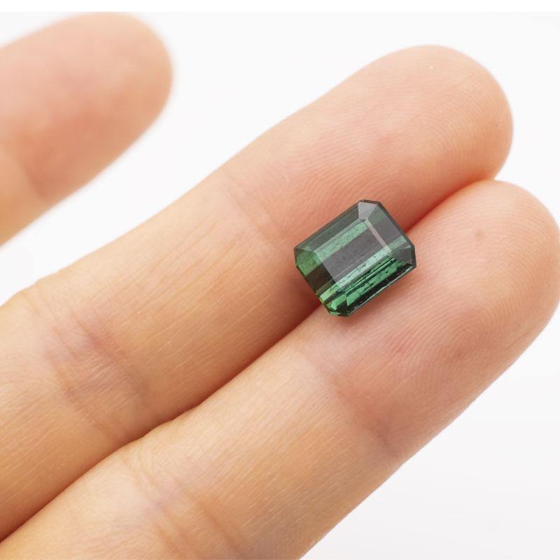 3.13ct Natural Green Tourmaline Emerald Cut Loose Gemstone - Modern Gem Jewelry