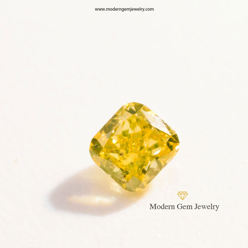 Yellow Cushion Cut Natural Diamond Loose Diamond Gemstone - Modern Gem Jewelry