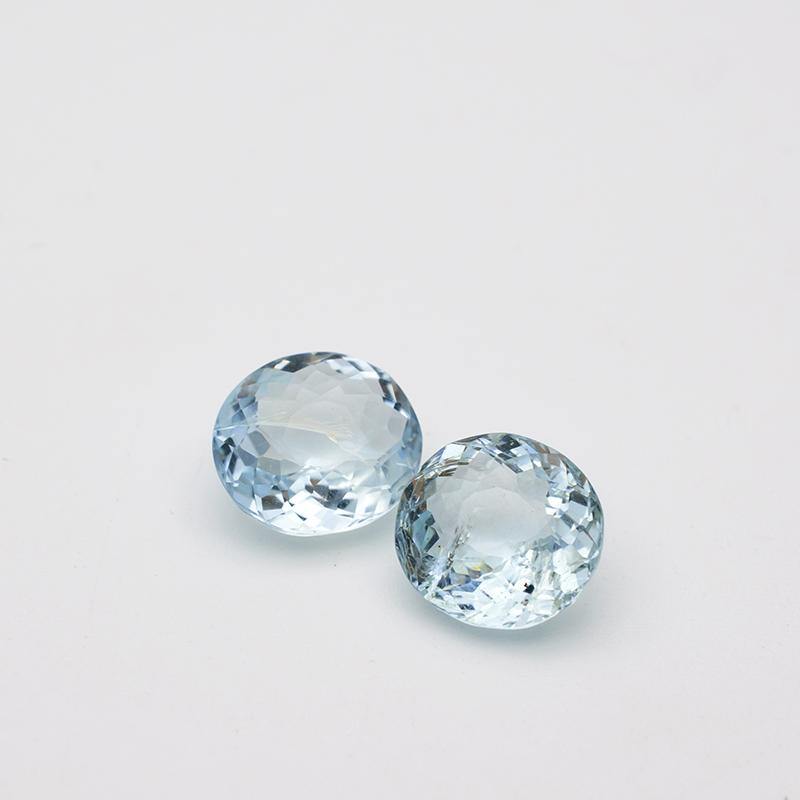 5.96 Carats Pair Top Colour Blue Natural Aquamarine Gemstone - Modern Gem Jewelry
