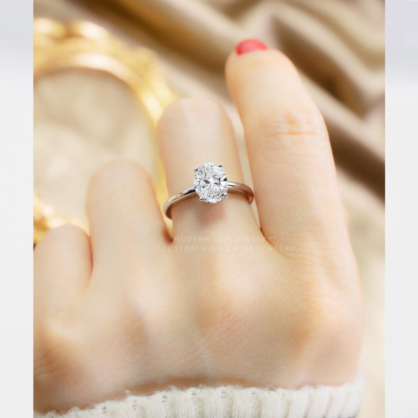 Sleek 1.2 ct Oval Diamond Engagement Ring