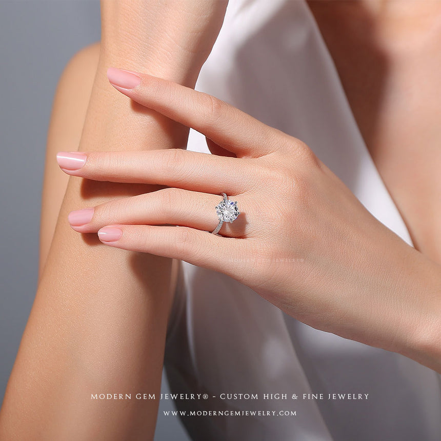 18K White Gold 3 ct. moissanite engagement ring