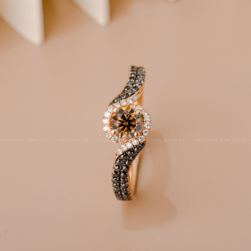 Prong Set Champagne diamond engagement ring