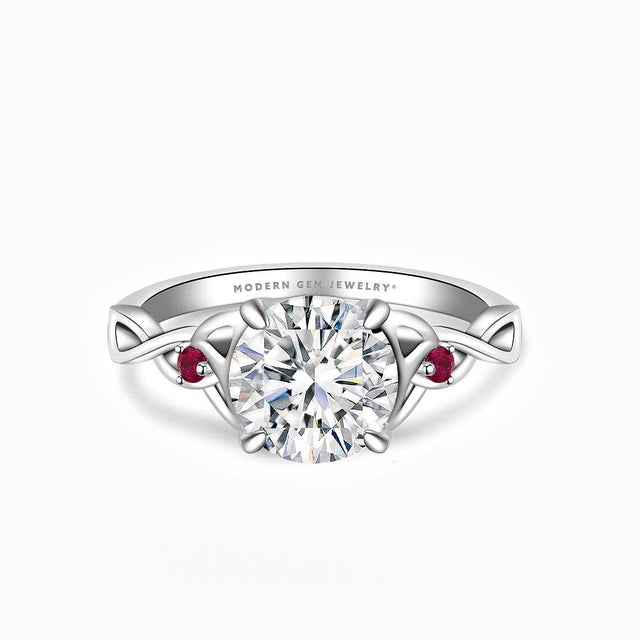 Celtic Knot Diamond Ring in White Gold | Modern Gem Jewelry