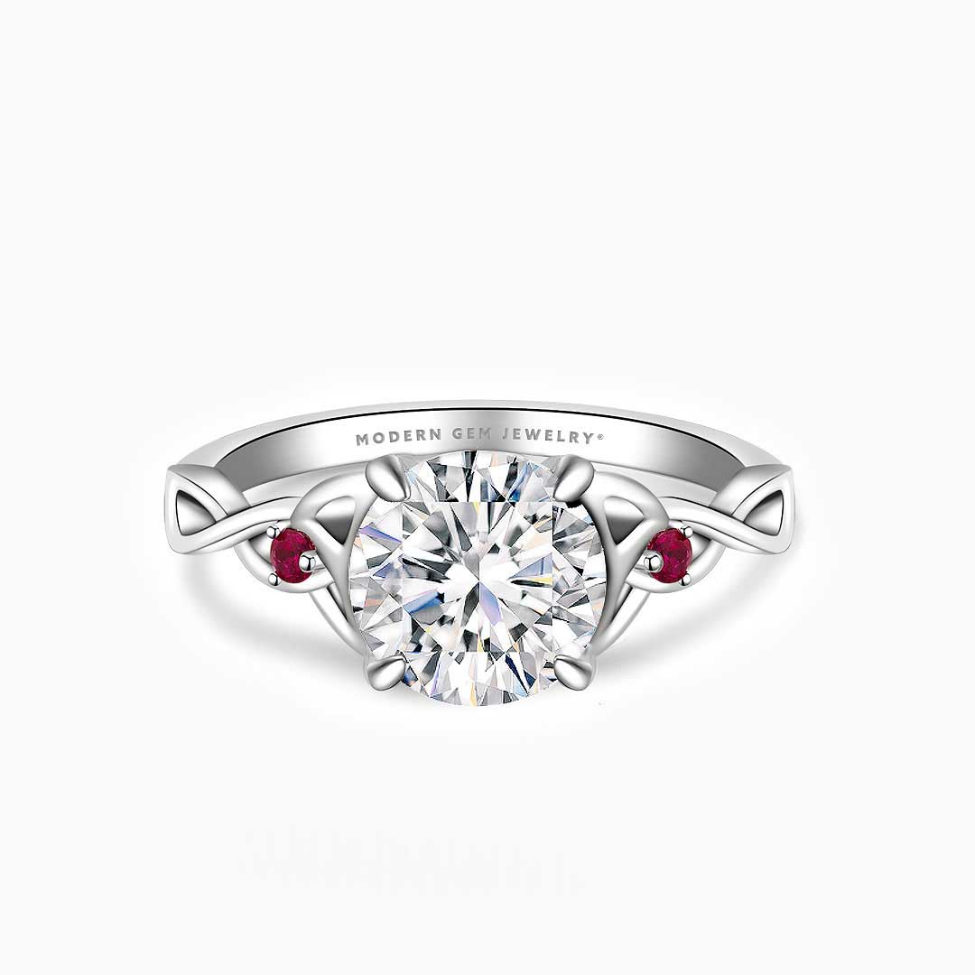 Regina • Celtic Knot-Inspired Diamond and Ruby Ring