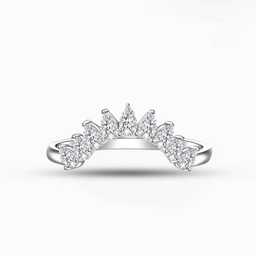 Curved Tiara Inspired Wedding Band | Modern Gem Jewelry | Saratti