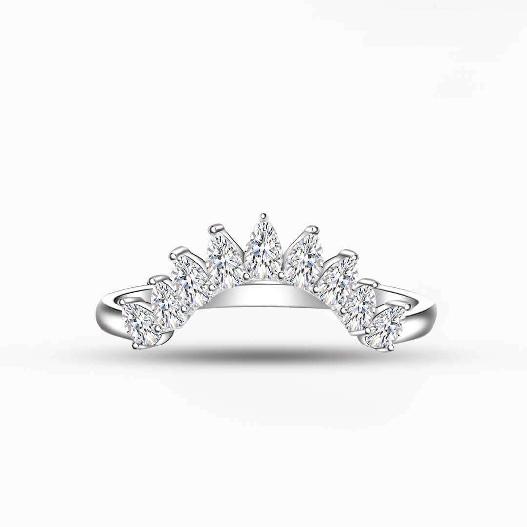 Curved Tiara Inspired Wedding Band | Modern Gem Jewelry | Saratti 