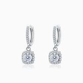 Diamond Halo Earrings in White Gold | Modern Gem Jewelry