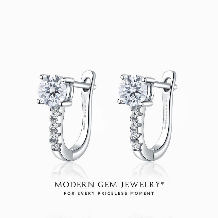 Diamond pave hoop earrings