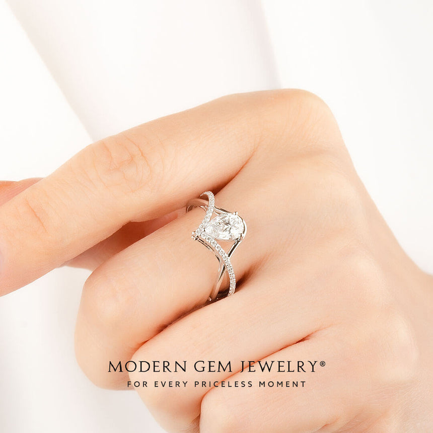 Diamond Pave Natural Diamond Engagement Ring