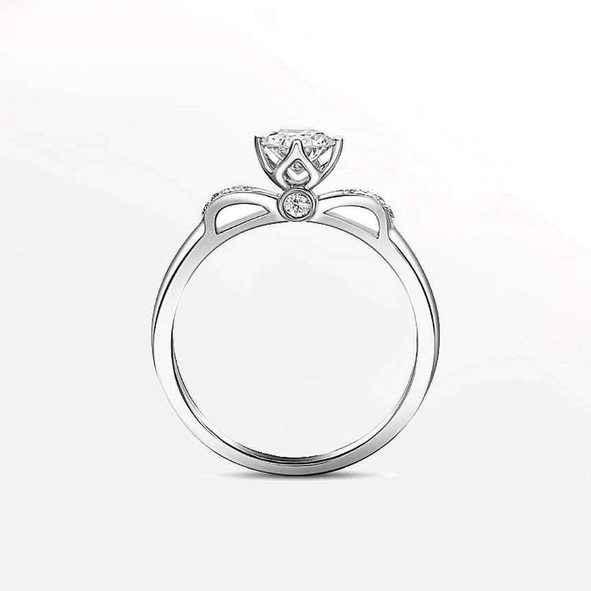Prong set natural diamond engagement ring
