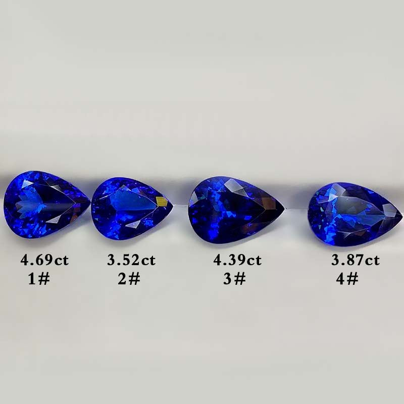Pear Cut 3 - 4 carats + 5A Natural Tanzanite Gemstones