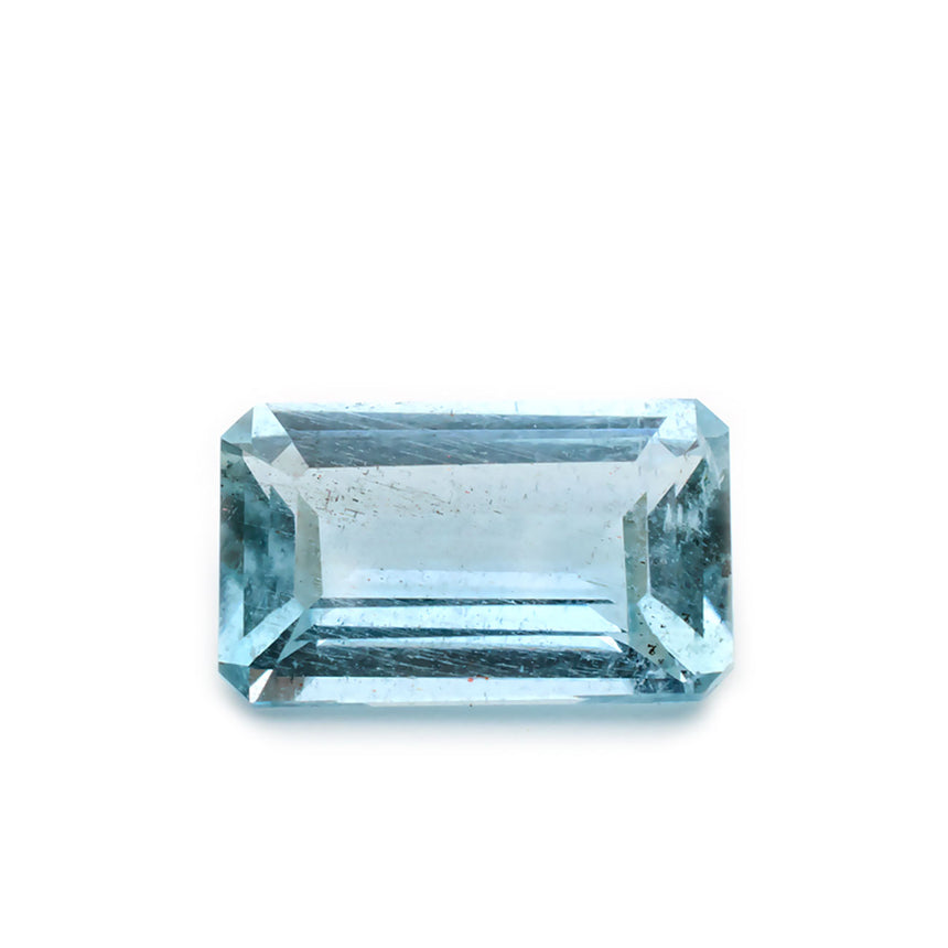 2.9 Carats Rich Blue Brazilian Natural Aquamarine Emerald Cut Loose Gemstone - Modern Gem Jewelry
