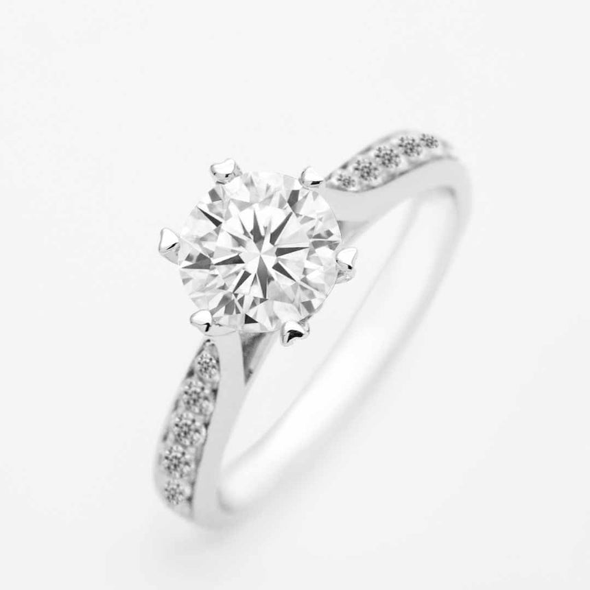 Vintage-Inspired Prong Set Moissanite Engagement Ring
