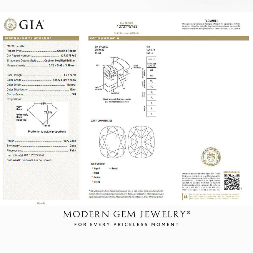 GIA Certificate of Center Stone