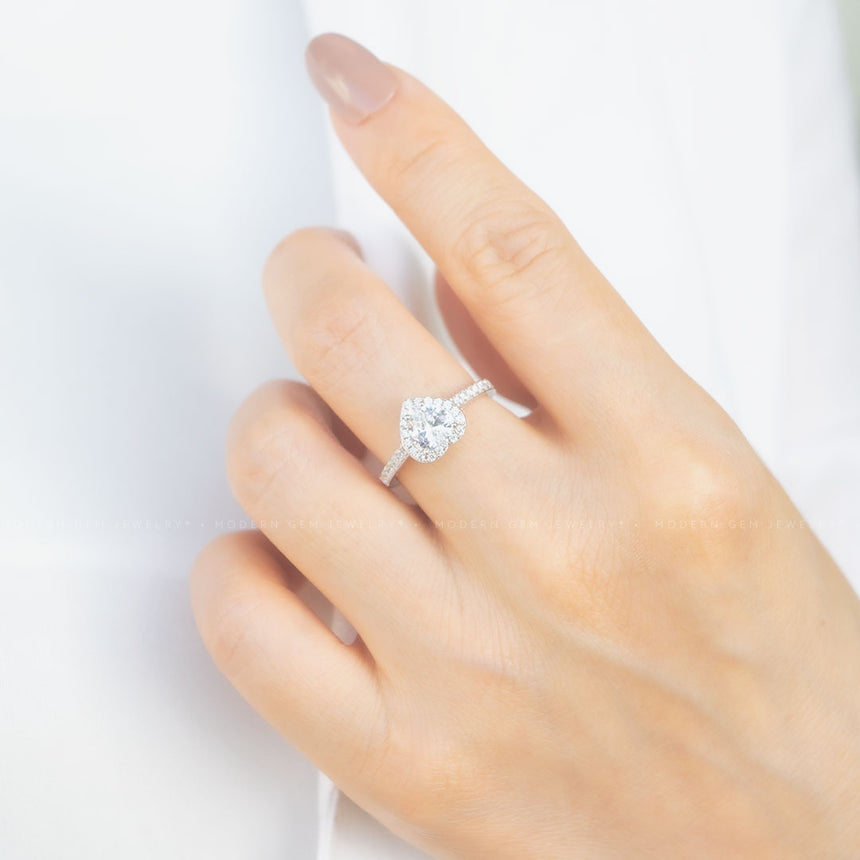 1.2 ct. Heart Shaped Natural Diamond Engagement Ring