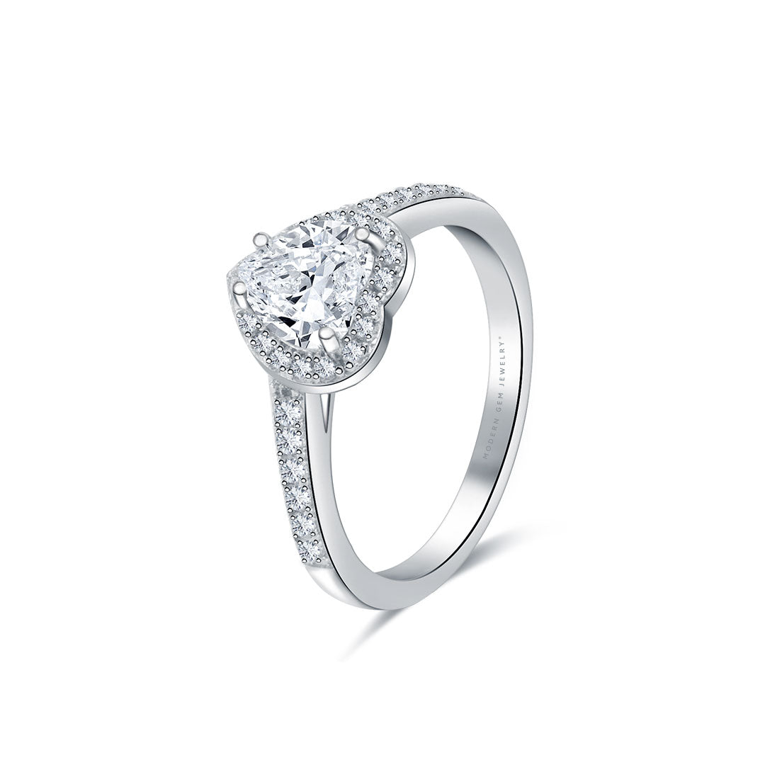 Heart shaped diamond deals engagement rings white gold