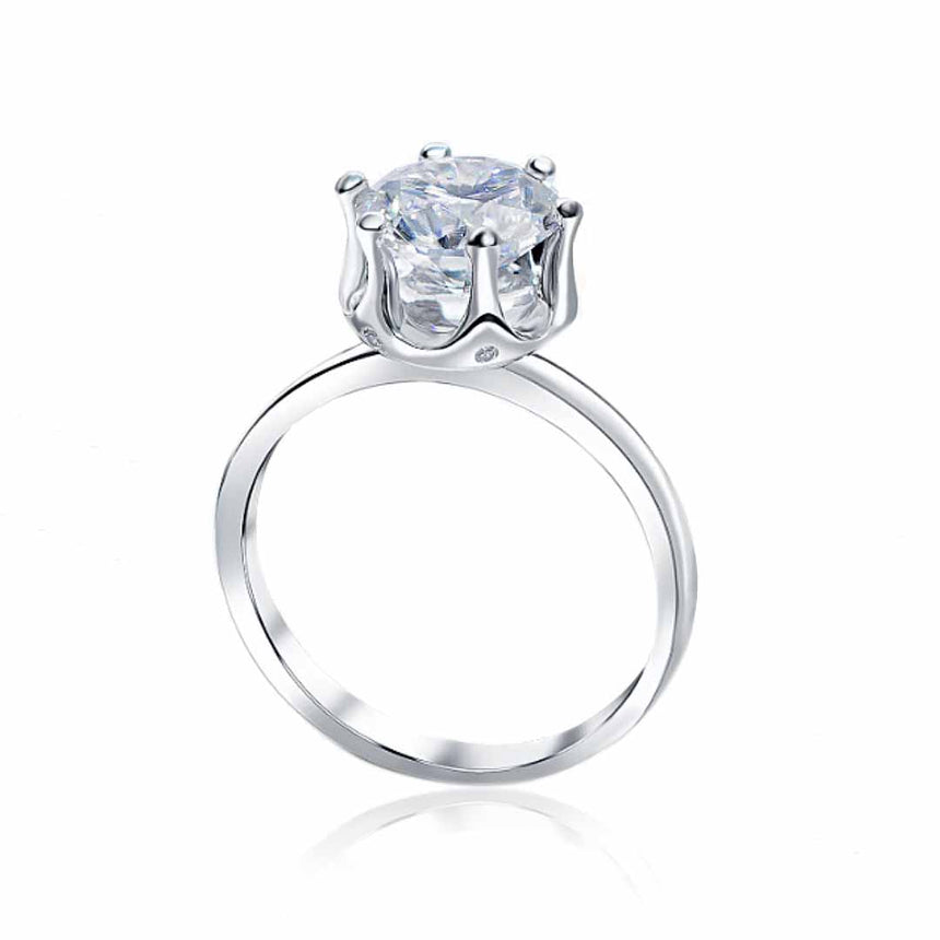 2 carat Moissanite Ring in 18K White Gold | Solitaire Engagement Ring | Modern Gem Jewelry