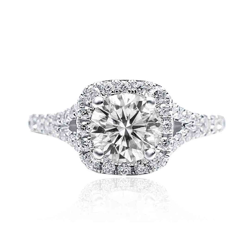 Round moissanite engagement ring