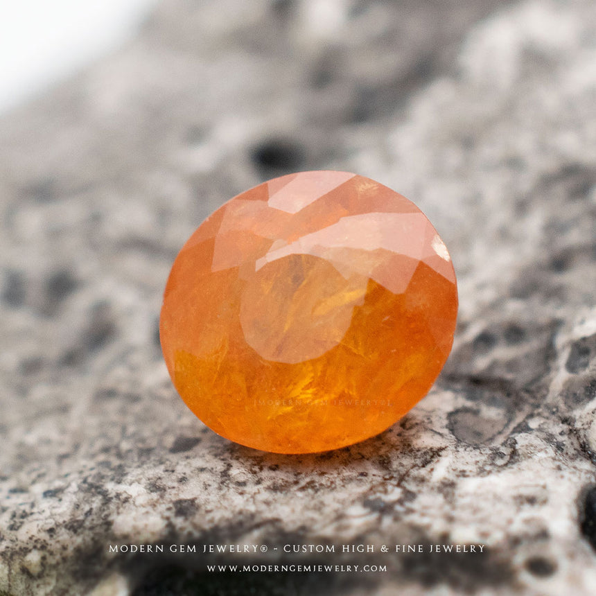 Natural Spessartite Garnet Gemstone Orange Oval Cut - Modern Gem Jewelry