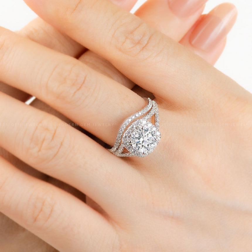 Lab-Grown Diamond Split Shank Bridal Set