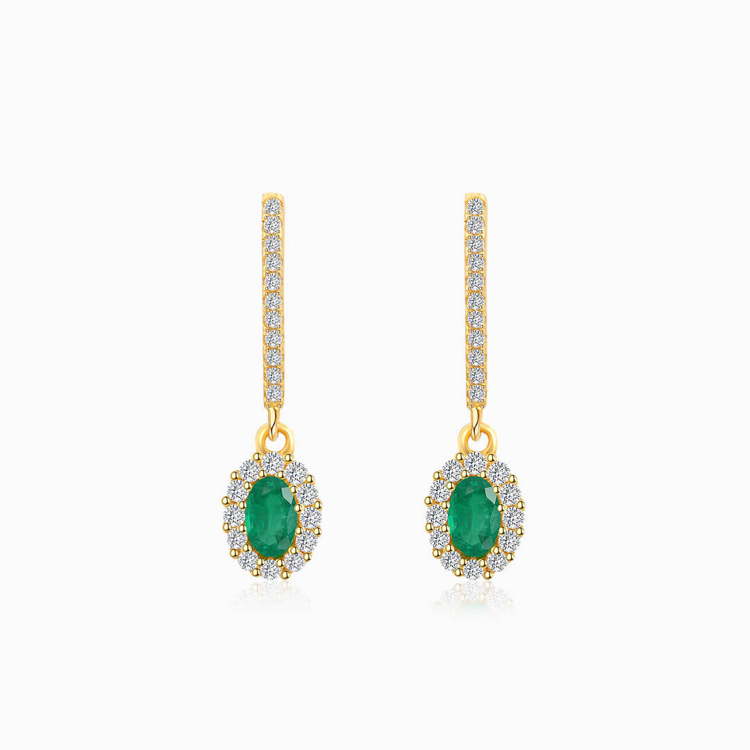 Vintage Inspired Emerald Drop Earrings | Modern Gem Jewelry