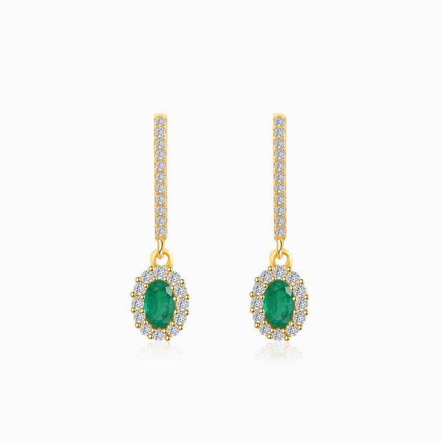 Vintage Inspired Emerald Drop Earrings | Modern Gem Jewelry