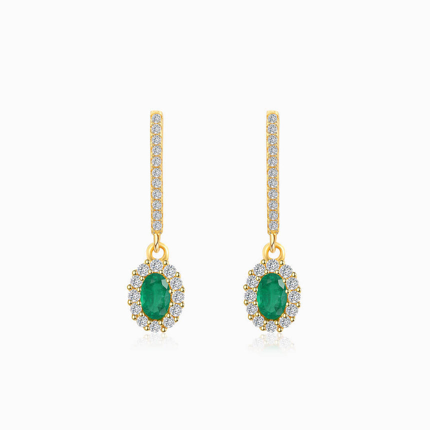 Vintage Inspired Emerald Drop Earrings | Modern Gem Jewelry