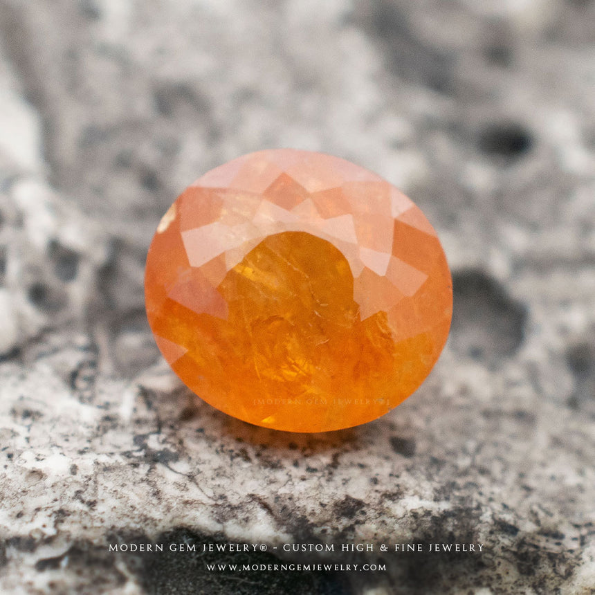 Oval Fanta Natural Garnet Gemstone - Modern Gem Jewelry