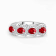 Red Ruby Ring with Natural Diamonds in 18K White Gold Ring | Modern Gem Jewelry | Saratti
