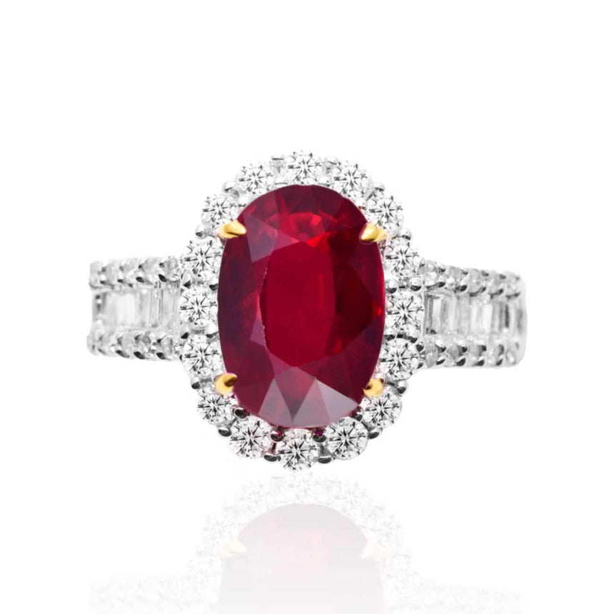 Womens Ruby Rings in 18K White Gold | Modern Gem Jewelry | Saratti