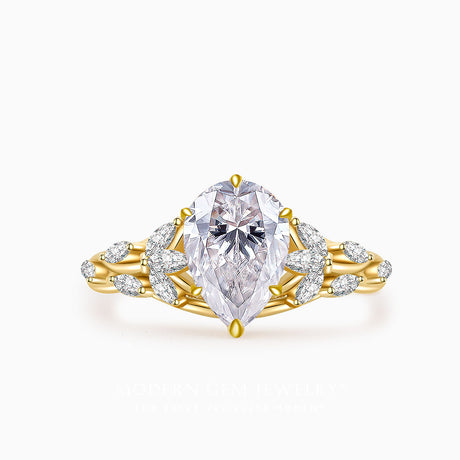 Larisa - Vintage Inspired Pear Shaped Diamond Ring | Modern Gem Jewelry | Saratti
