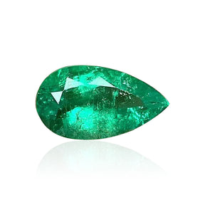 Emerald Gemstone | Pear Cut Green | 2.18 carats Tear Drop Columbian Minor-Oil | Custom Jewelry | Modern Gem Jewelry