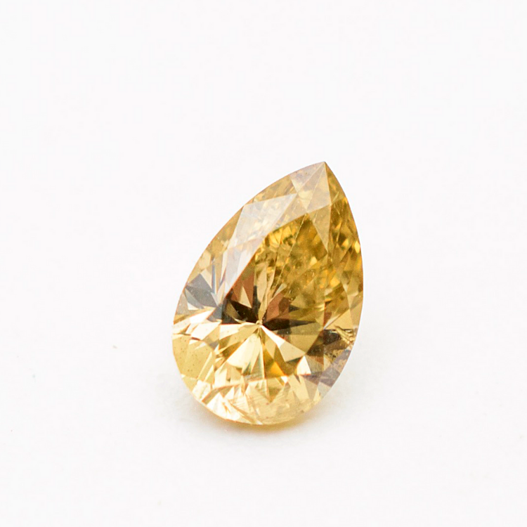 0.37 Carat Yellow Natural Diamond Pear Cut Loose Gemstone - Modern Gem Jewelry
